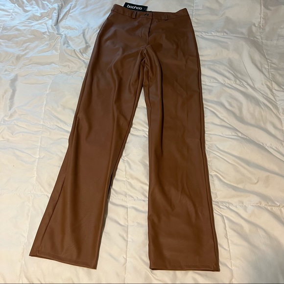 Brown leather pants Boohoo - Picture 1 of 4
